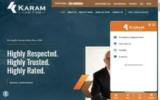 Karam Law of Bloomington website