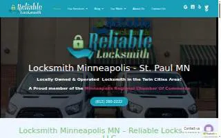 Reliable Locksmith of Bloomington website