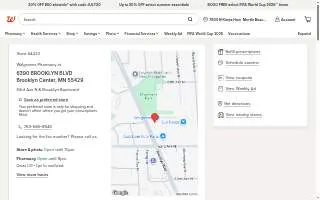 Walgreens Pharmacy of Brooklyn Center website