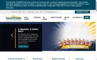 SouthPoint Financial Credit Union of Hutchinson website