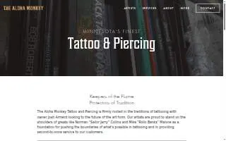 Aloha Monkey Tattoo of Burnsville website
