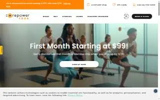 CorePower Yoga - Apple Valley website