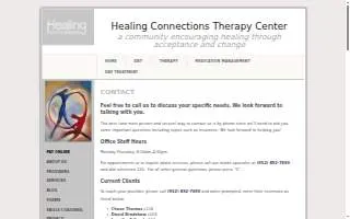 Healing Connections Therapy Center website