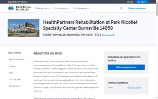 HealthPartners Rehabilitation at Park Nicollet Specialty Center Burnsville
