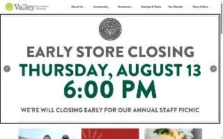Valley Natural Foods website