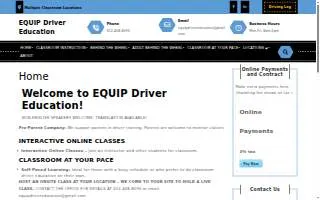 EQUIP Driver Education, LLC website