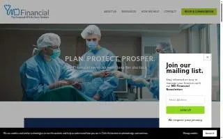 MD Financial Advisors website