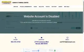 Sunrays Tanning Center website