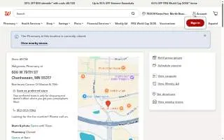Walgreens of Chanhassen website
