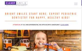 Camp Smile Pediatric Dentistry & Orthodontics website