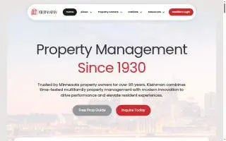 Kleinman Property Management of Columbia Heights website