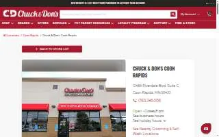 Chuck & Don's Pet Food & Supplies of Coon Rapids website