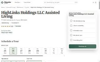 HighLinks Holdings LLC Assisted Living website