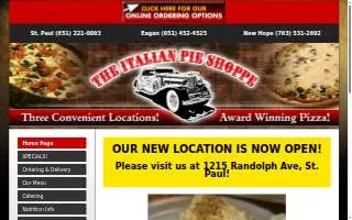 Italian Pie Shoppe of Crystal website
