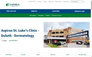 Aspirus St. Luke's Clinic - Duluth - Dermatology website