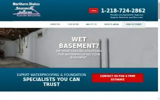 Northern States Basement Systems website