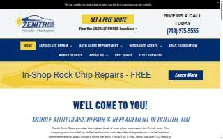 Zenith Auto Glass of Duluth website