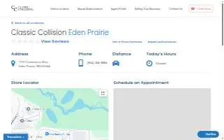 Classic Collision of Eden Prairie website