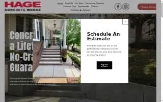 Hage Concrete Works website