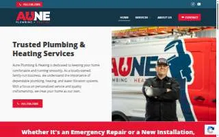 Aune Plumbing, Heating & Drains website