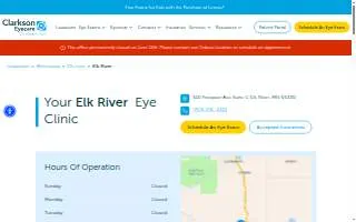 Clarkson Eyecare of Elk River website