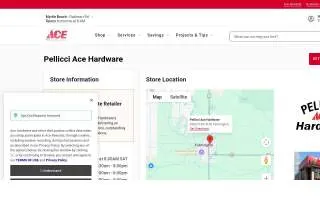 Pellicci Ace Hardware website