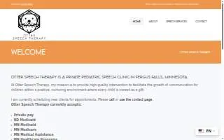 Otter Speech Therapy website