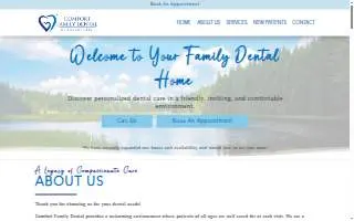 Comfort Family Dental website