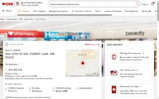 CVS Pharmacy of Forest Lake website