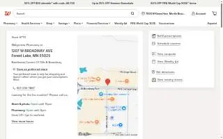 Walgreens Pharmacy of Forest Lake website