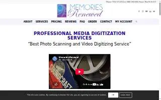Memories Renewed website