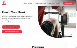 Apex Personal Training of Golden Valley website