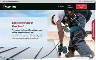 Keyprime Roofing and Remodeling website