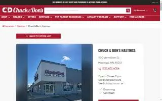 Chuck & Don's Pet Food & Supplies of Hastings website