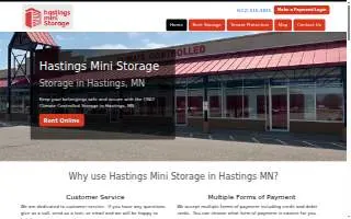 Hastings Mini Storage website
