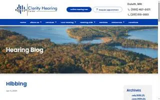 Clarity Hearing Center Hibbing website
