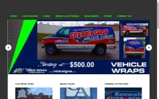 Nick Signs & Graphics website