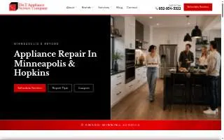 D&T Appliance Service of Hopkins website