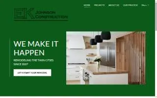 EK Johnson Construction website