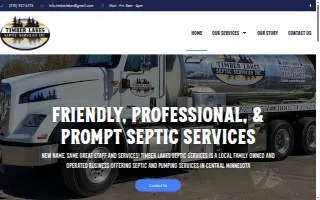 Timber Lakes Septic Service website