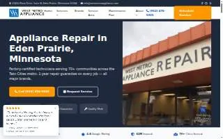 West Metro Appliance of Hopkins website