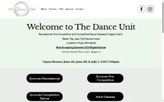 The Dance Unit of Hugo website