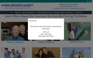 Albers Insurance Agency website