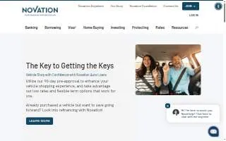 ATM Novation Credit Union website