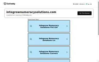 Integrow Numeracy Solutions website