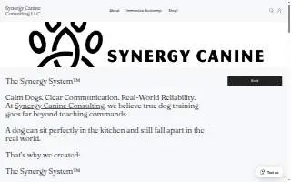 Synergy Canine Consulting website