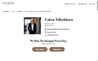 Coleen TeBockhorst at Citywide Home Loans website
