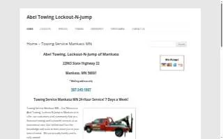 Abel Towing of Mankato website