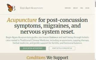 Begin Again Acupuncture LLC website