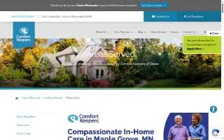 Comfort Keepers Home Care of Maple Grove website